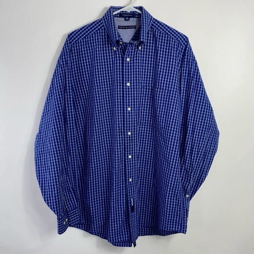 Tommy Hilfiger American Tartan Men's Button Down Plaid Shirt Size 16 ~ 34/35 - Picture 10 of 10